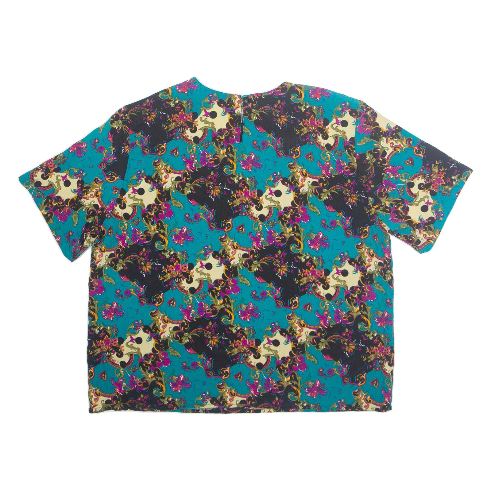 HILL ARCHER Womens Printed Top Blue Crazy Pattern L