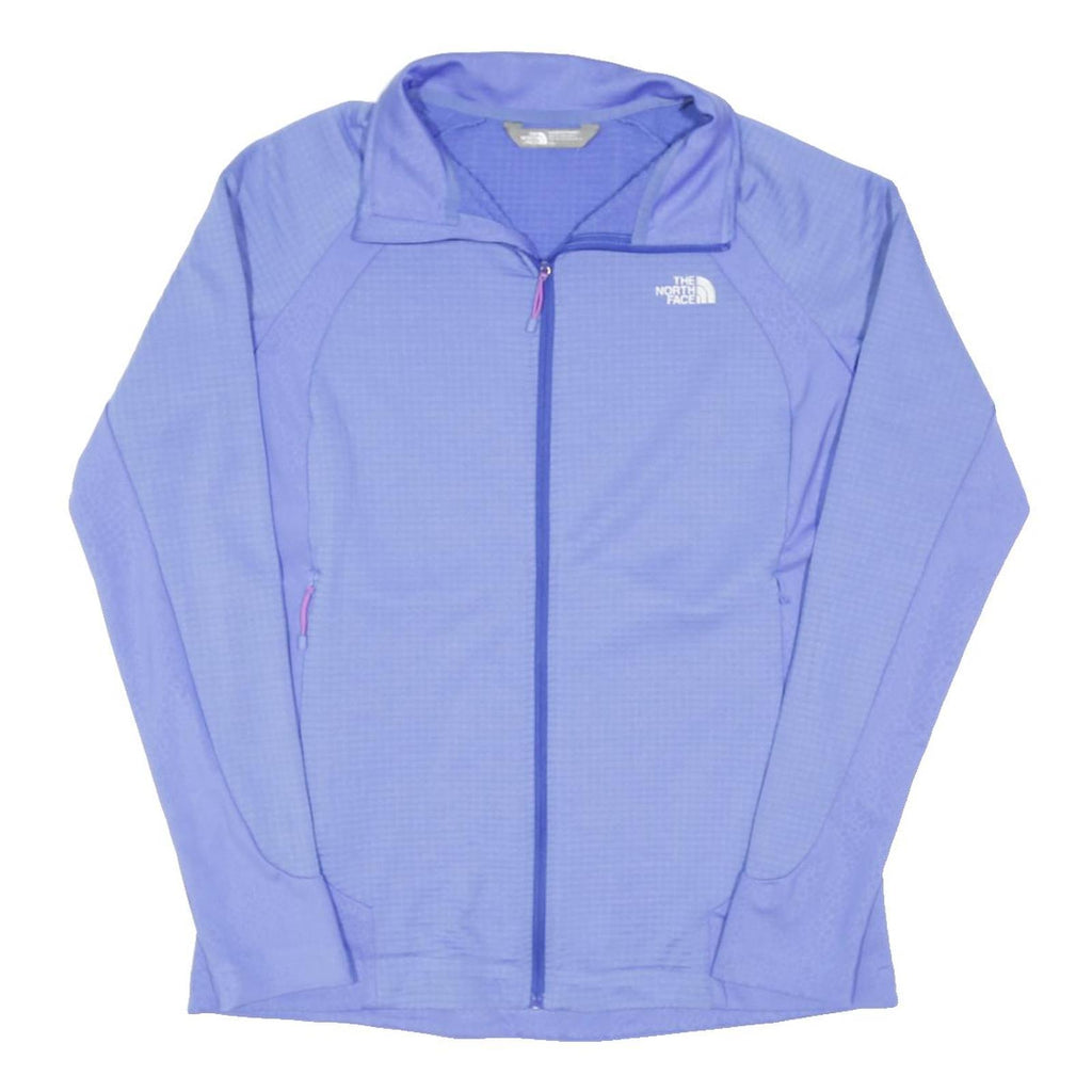 THE NORTH FACE Womens Blue Outdoor Jacket L Polyester Blend Zip Plain