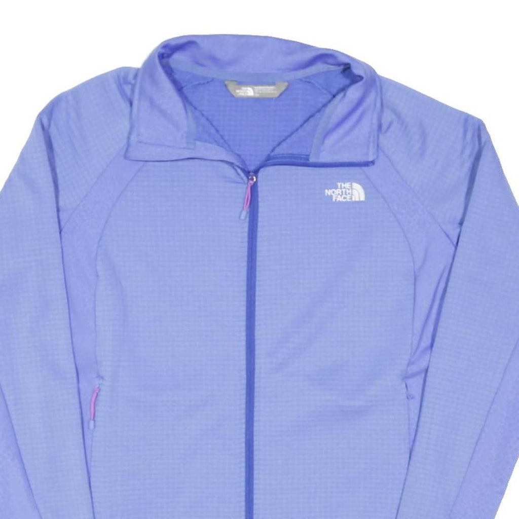 THE NORTH FACE Womens Blue Outdoor Jacket L Polyester Blend Zip Plain
