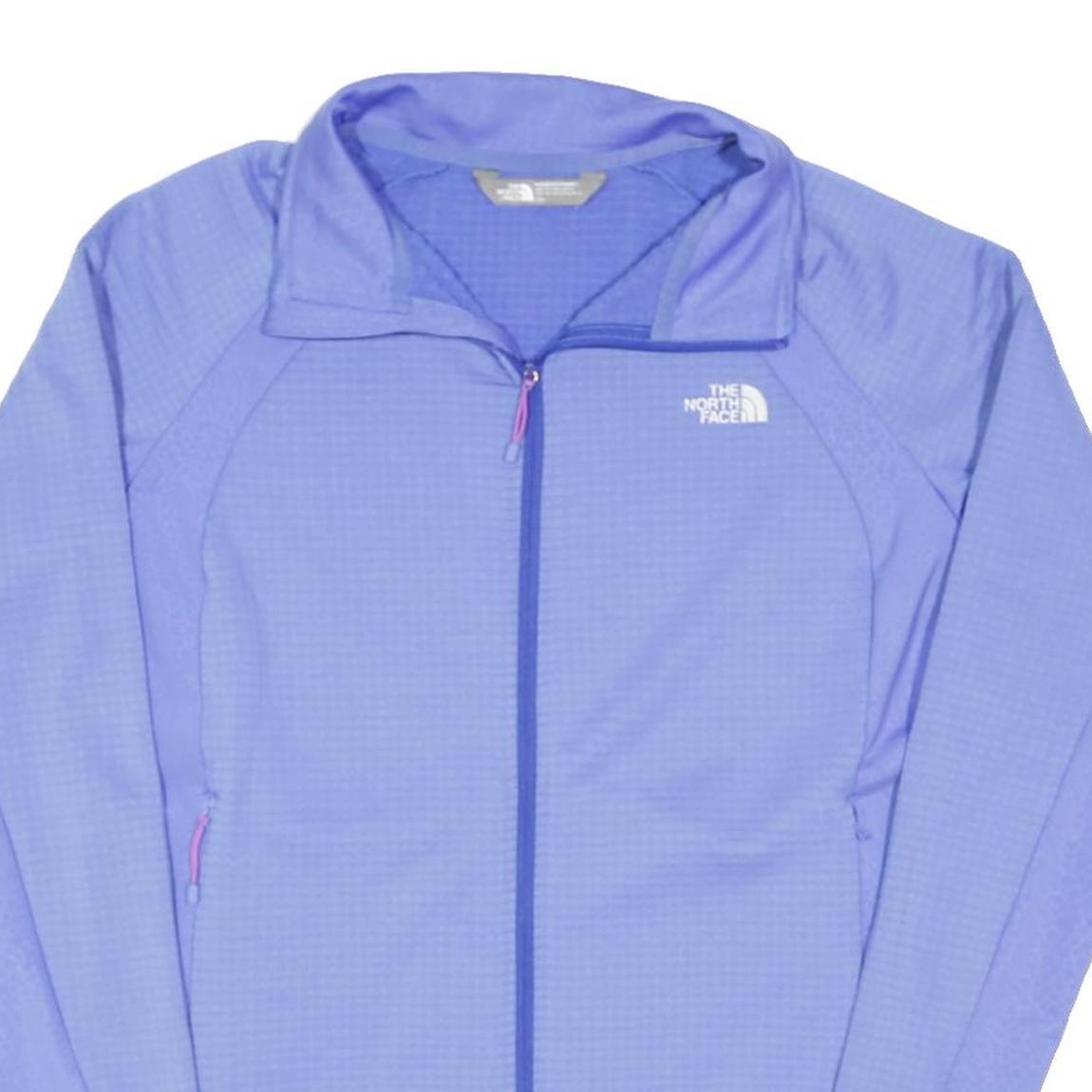 THE NORTH FACE Womens Blue Outdoor Jacket L Polyester Blend Zip Plain