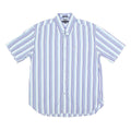 TOMMY HILFIGER Mens Blue & White Stripe Shirt L Cotton Casual Button-Down