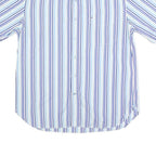 TOMMY HILFIGER Mens Blue & White Stripe Shirt L Cotton Casual Button-Down
