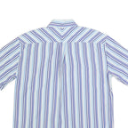 TOMMY HILFIGER Mens Blue & White Stripe Shirt L Cotton Casual Button-Down