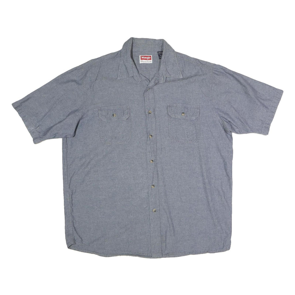 WRANGLER Mens Blue Shirt XL Cotton Blend Casual Button Pocket Comfortable