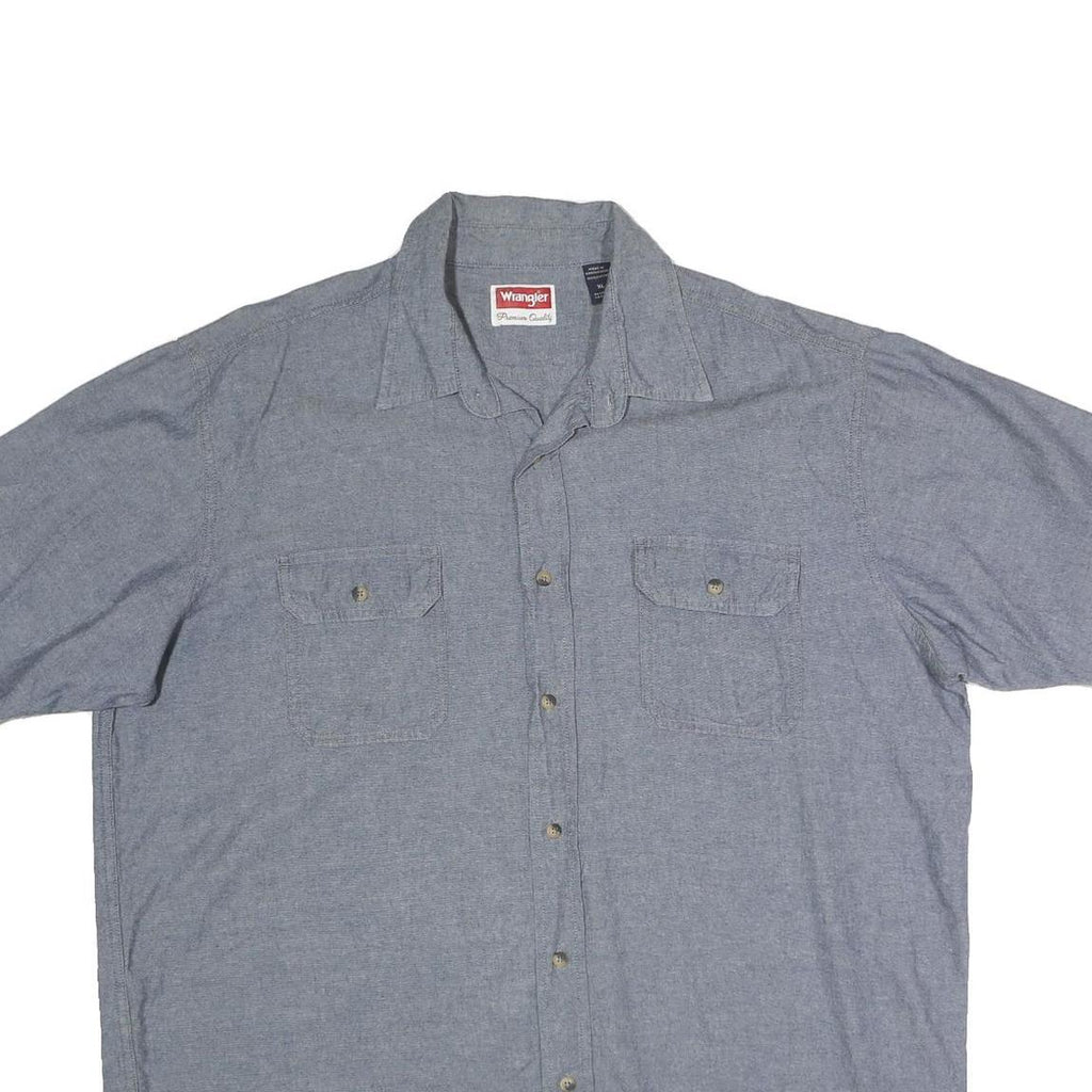 WRANGLER Mens Blue Shirt XL Cotton Blend Casual Button Pocket Comfortable