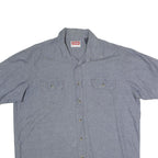WRANGLER Mens Blue Shirt XL Cotton Blend Casual Button Pocket Comfortable