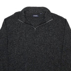 CHAPS Mens Black & Grey Patterned Pullover Jumper Crew Neck 2XL Cotton Blend