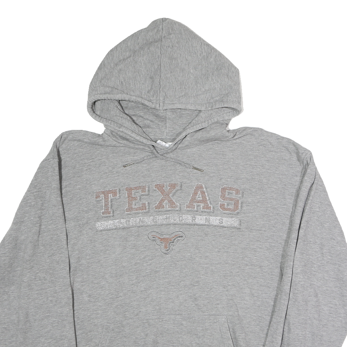 CHAMPION Mens Grey Texas Pullover Hoodie L Cotton Comfortable Casual Sweatshirt