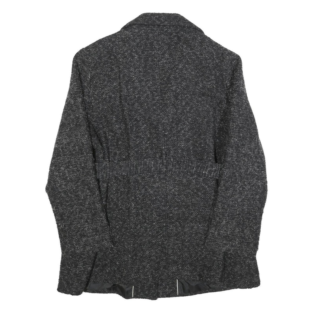 CANDA Womens Black & Grey Button Jacket L Polyester Blend Classic Chic