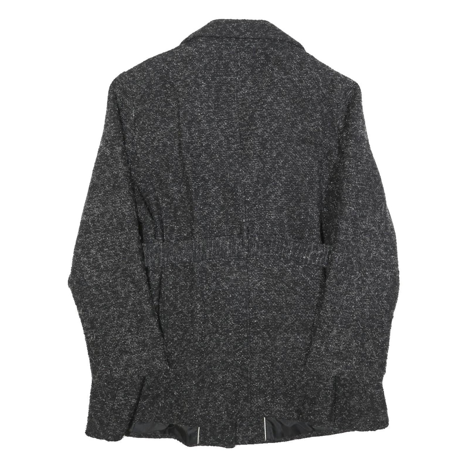 CANDA Womens Black & Grey Button Jacket L Polyester Blend Classic Chic