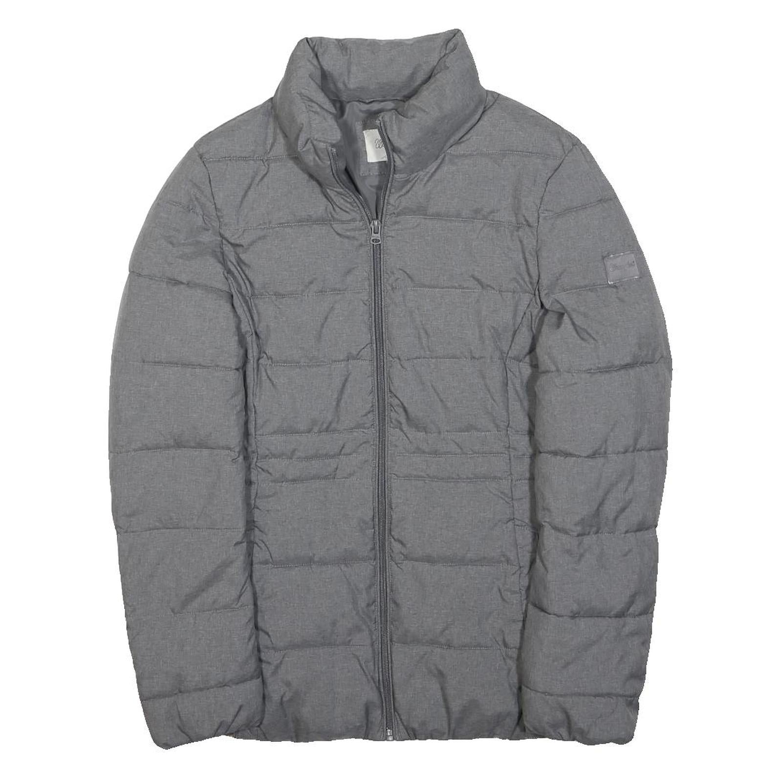 WRANGLER Womens Grey Jacket XS Polyester Plain Zip Casual Outerwear Quilted