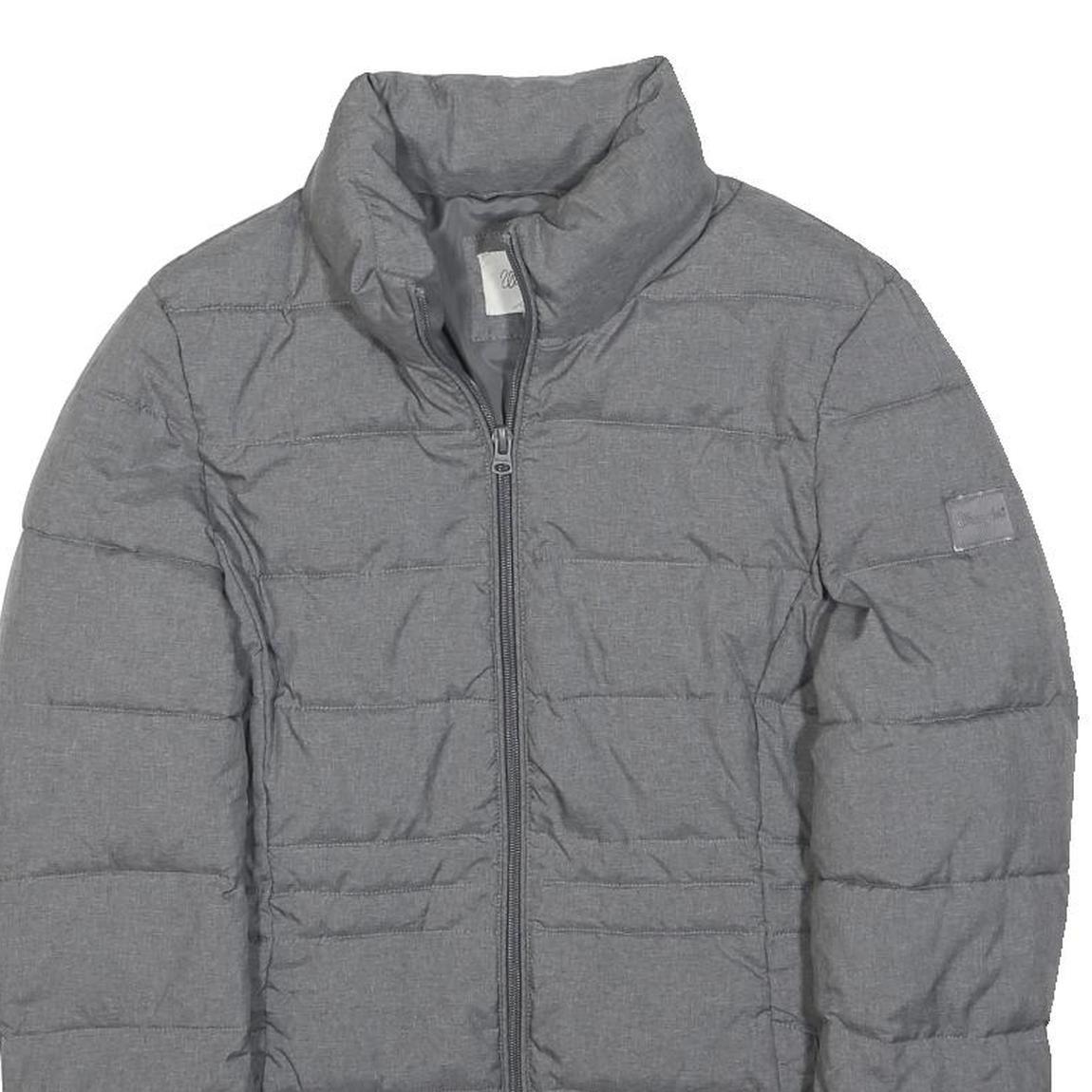 WRANGLER Womens Grey Jacket XS Polyester Plain Zip Casual Outerwear Quilted