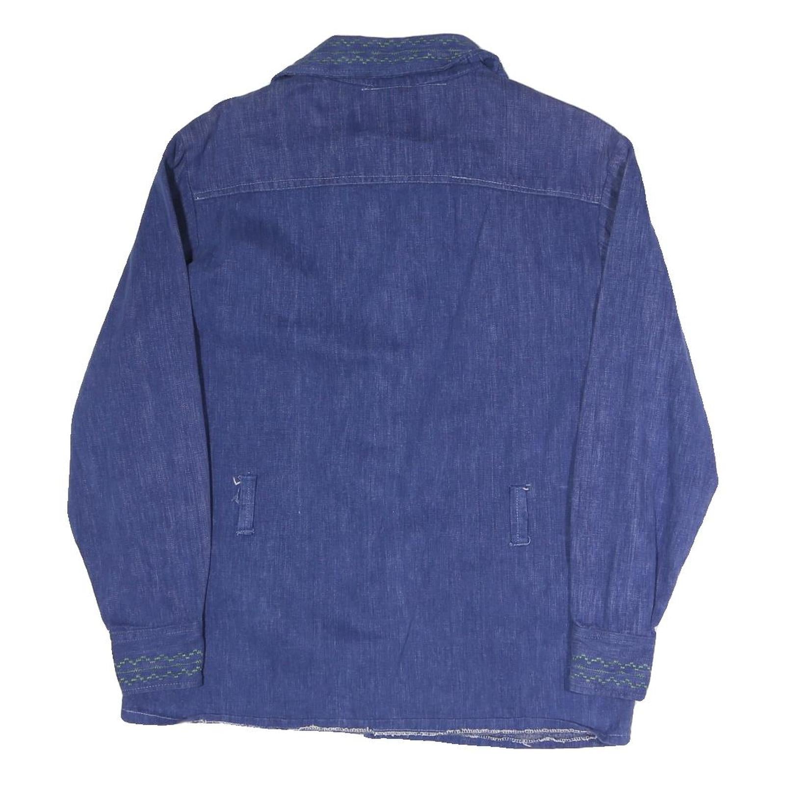 REUBEU'S Womens Blue Coach Jacket M Cotton Blend Woven Button Casual Lightweight