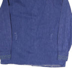 REUBEU'S Womens Blue Coach Jacket M Cotton Blend Woven Button Casual Lightweight