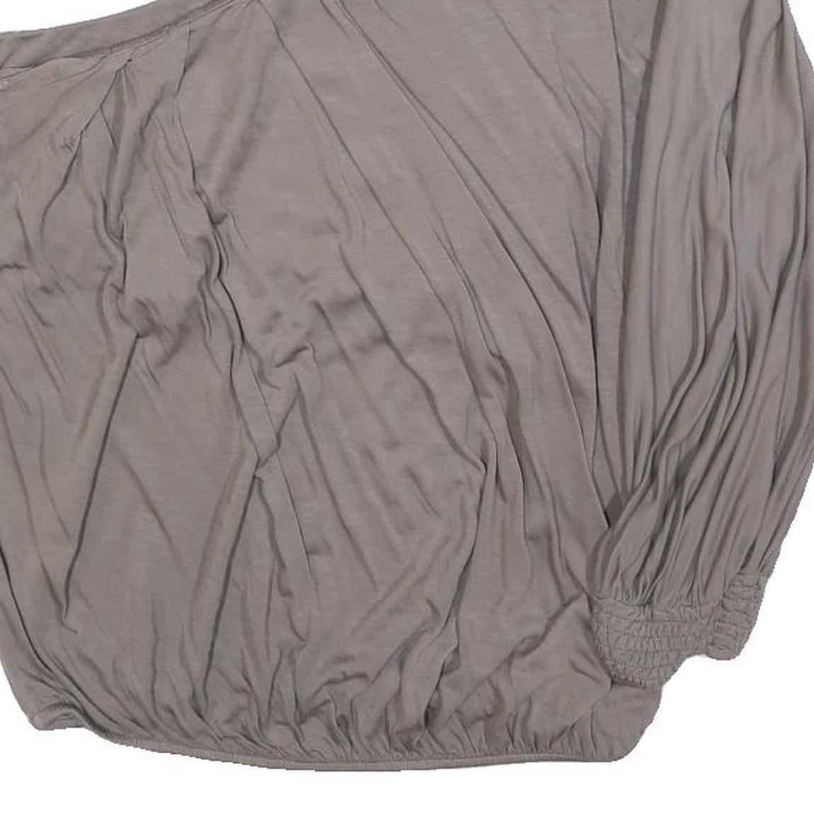 PATRIZIA PEPE Womens Grey & Black Embellished One Shoulder Top S