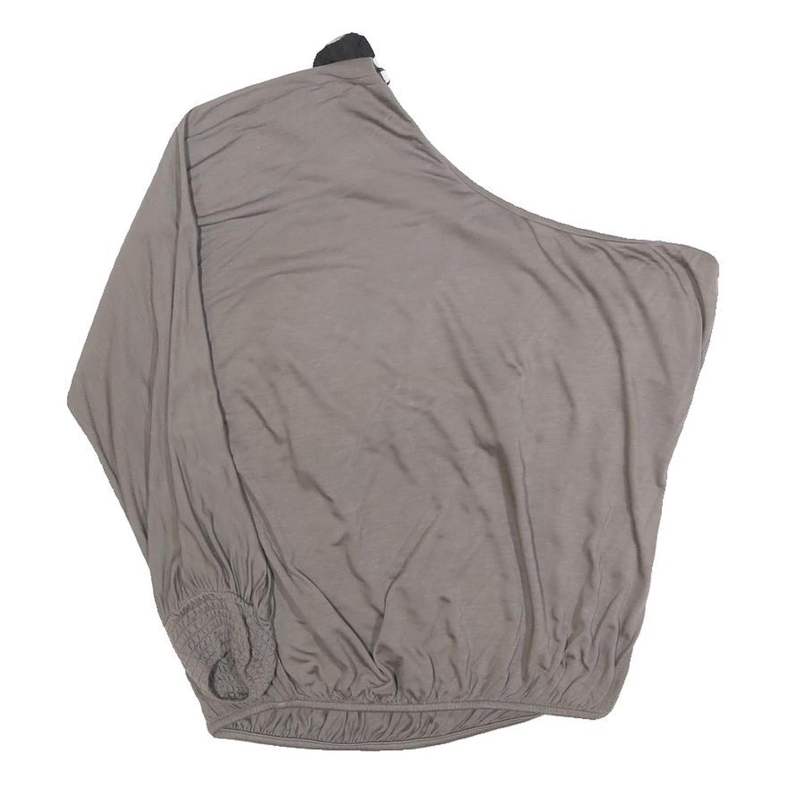 PATRIZIA PEPE Womens Grey & Black Embellished One Shoulder Top S