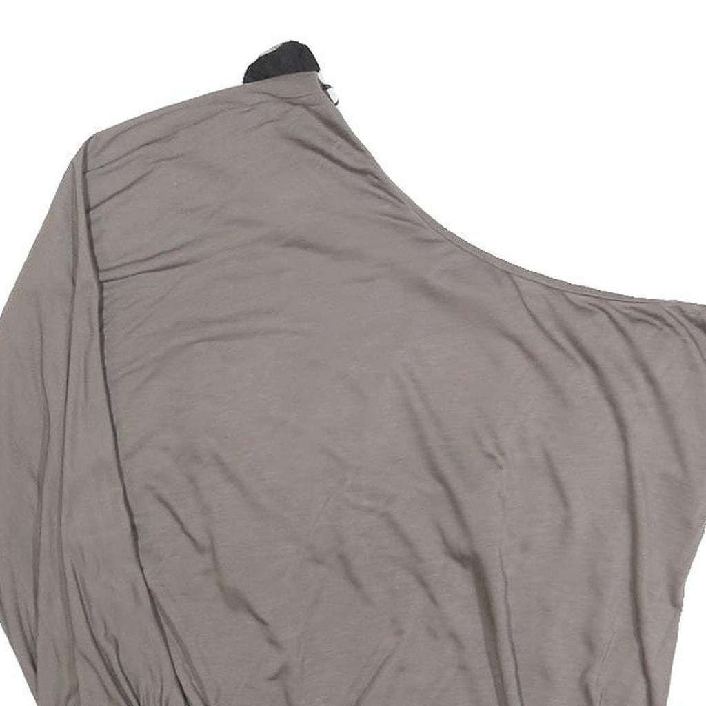 PATRIZIA PEPE Womens Grey & Black Embellished One Shoulder Top S