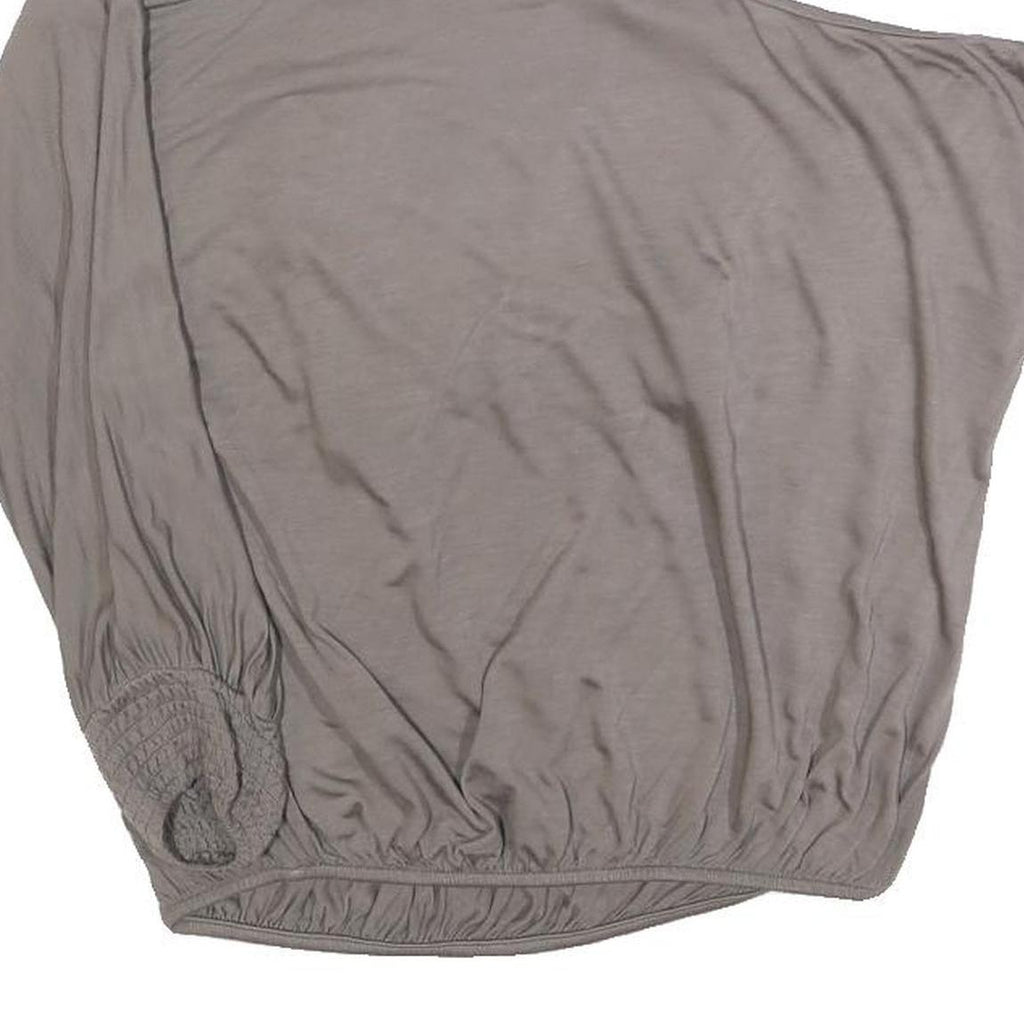 PATRIZIA PEPE Womens Grey & Black Embellished One Shoulder Top S