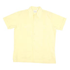 CASCADE Mens Yellow Cotton Blend Shirt L Classic Short Sleeve Button Shirt