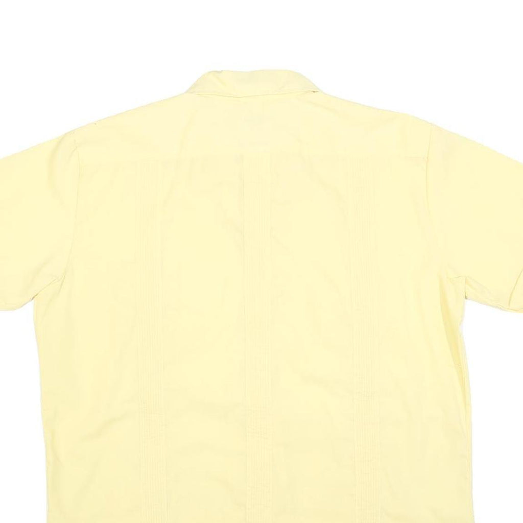 CASCADE Mens Yellow Cotton Blend Shirt L Classic Short Sleeve Button Shirt