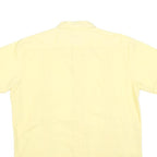 CASCADE Mens Yellow Cotton Blend Shirt L Classic Short Sleeve Button Shirt