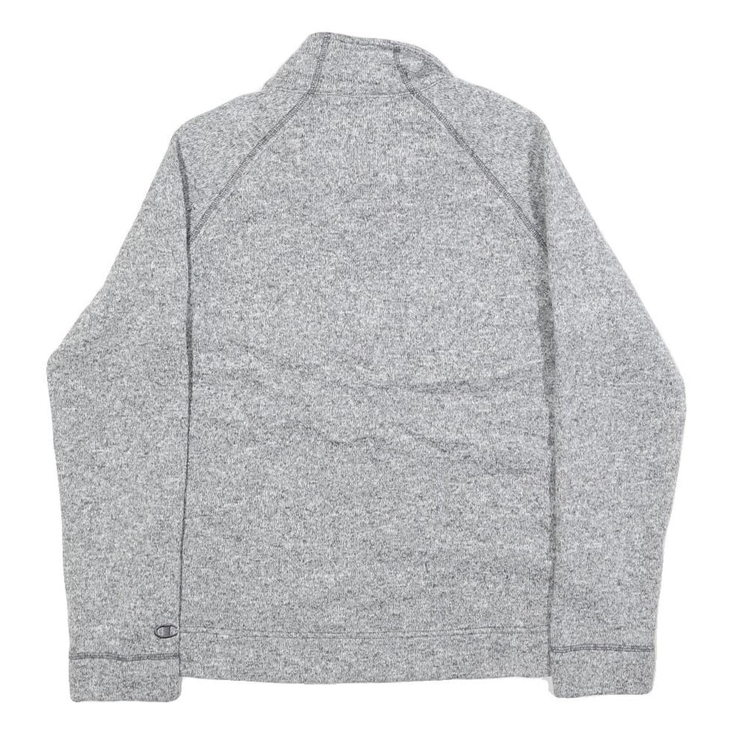 CHAMPION Womens Grey Patterned Jumper 1/4 Zip Pullover S Air Force Academy