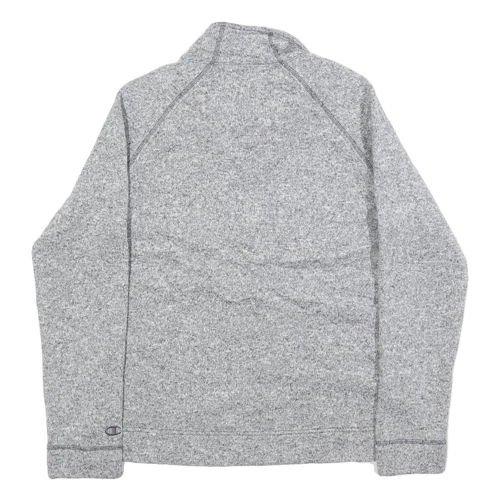 CHAMPION Womens Grey Patterned Jumper 1/4 Zip Pullover S Air Force Academy