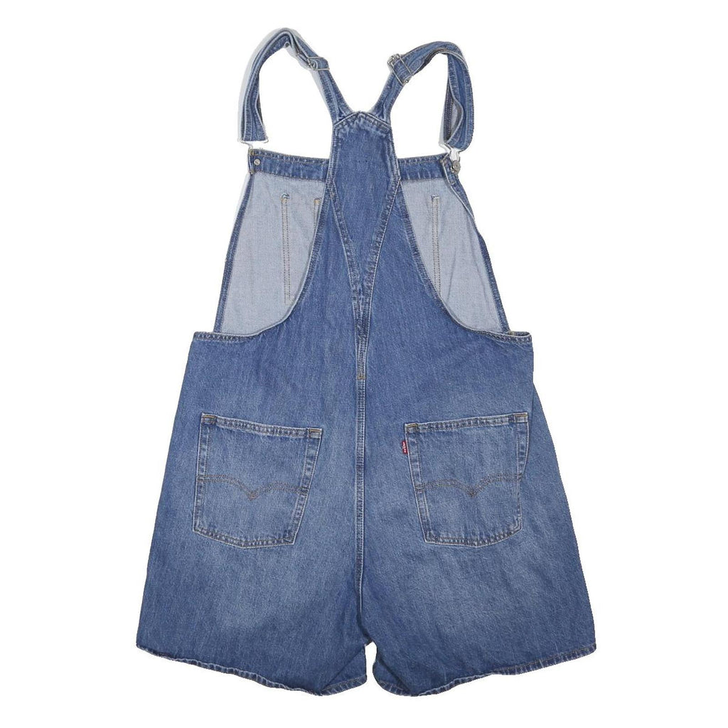LEVI'S Womens Blue Denim Shorts Dungarees Loose Fit Cotton Blend L W37 L37