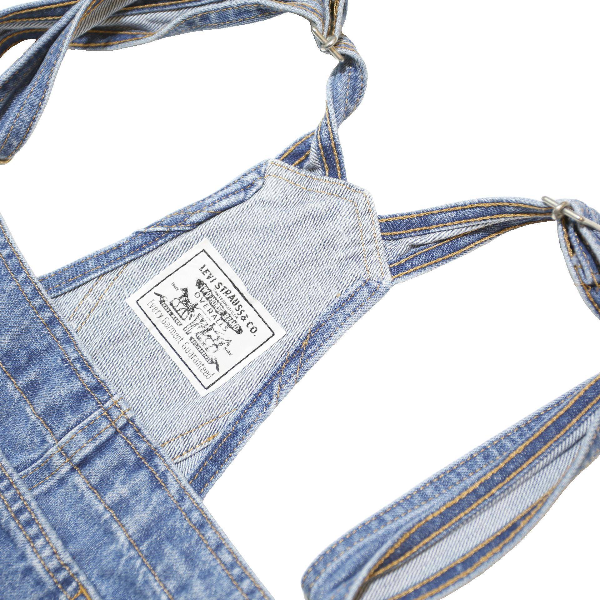 LEVI'S Womens Blue Denim Shorts Dungarees Loose Fit Cotton Blend L W37 L37