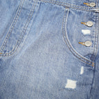 LEVI'S Womens Blue Denim Shorts Dungarees Loose Fit Cotton Blend L W37 L37