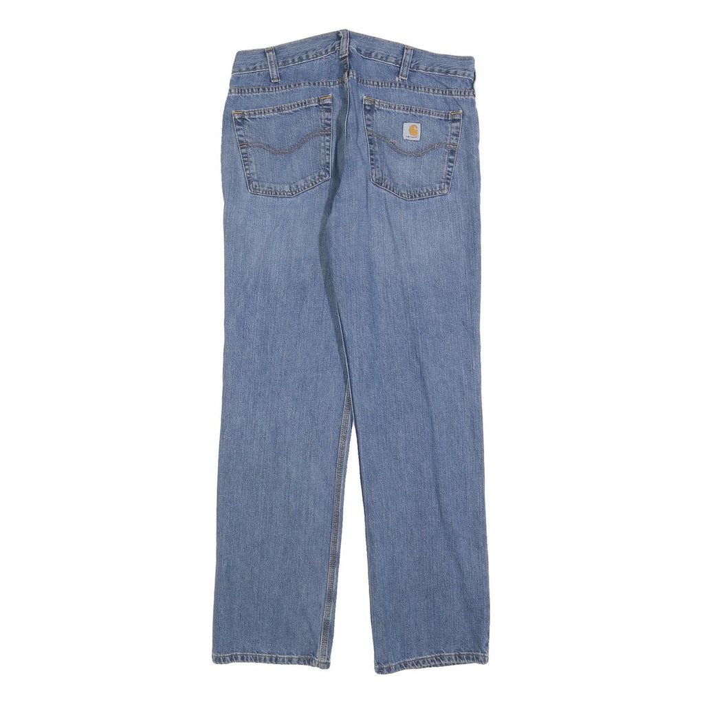 CARHARTT Mens Jeans Blue Relaxed Straight Denim Medium W36 L34 Zip Closure