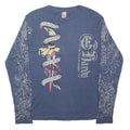 ED HARDY Mens Blue Long Sleeve Crew Neck Graphic T-Shirt L Tattoo Print