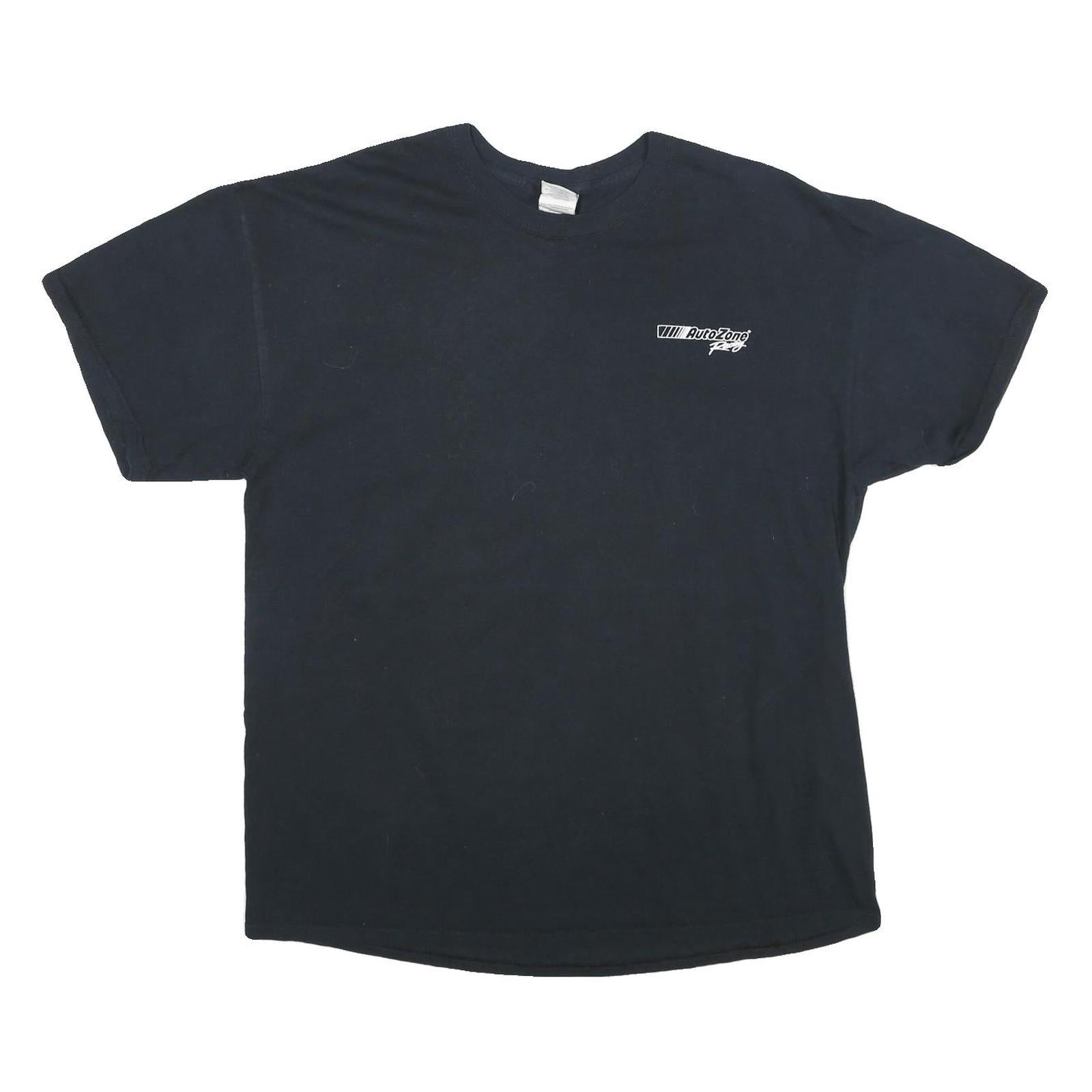 GILDAN Mens Black AutoZone Racing Graphic T-Shirt XL Short Sleeve Crew Neck