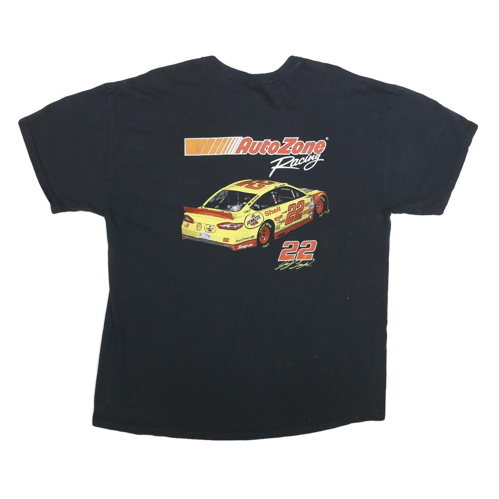 GILDAN Mens Black AutoZone Racing Graphic T-Shirt XL Short Sleeve Crew Neck