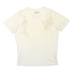 DIESEL Womens Cream Graphic T-Shirt L Short Sleeve Crew Neck Cotton Casual