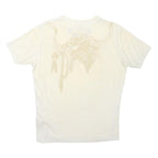 DIESEL Womens Cream Graphic T-Shirt L Short Sleeve Crew Neck Cotton Casual