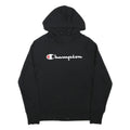 CHAMPION Mens Black Pullover Hoodie XS Logo Sweatshirt Cotton Blend