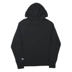 CHAMPION Mens Black Pullover Hoodie XS Logo Sweatshirt Cotton Blend