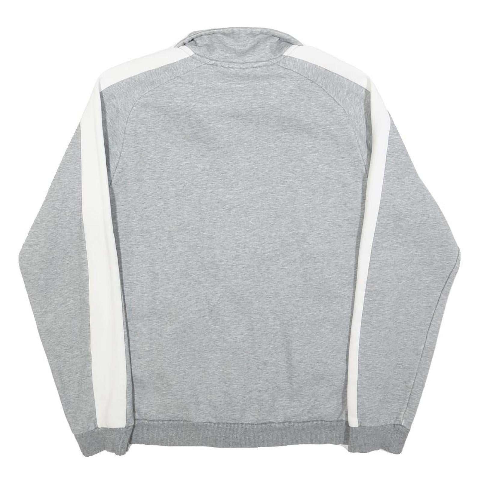 PUMA Mens Grey & White Zip Jacket S Cotton Blend Plain Lightweight Sportswear