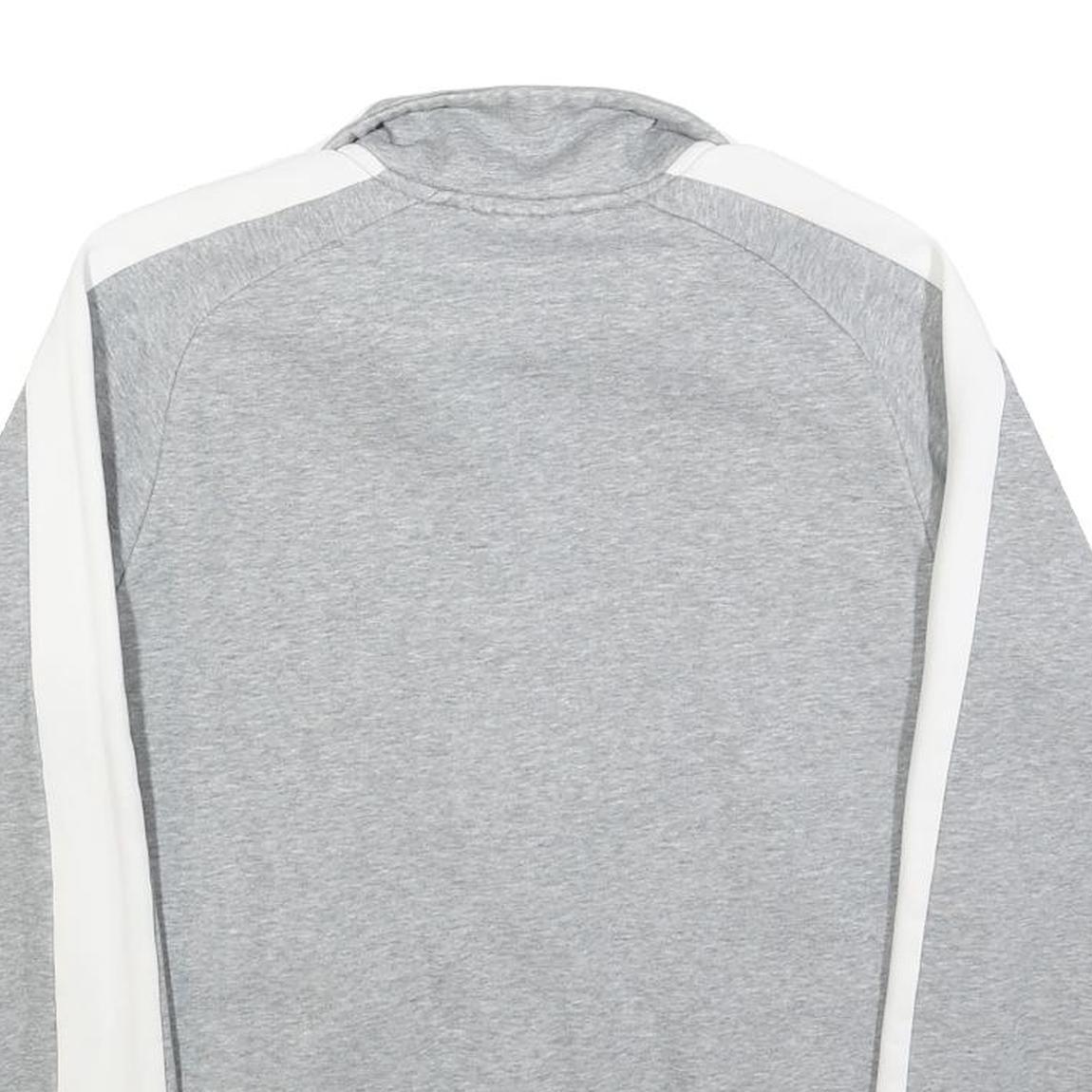 PUMA Mens Grey & White Zip Jacket S Cotton Blend Plain Lightweight Sportswear