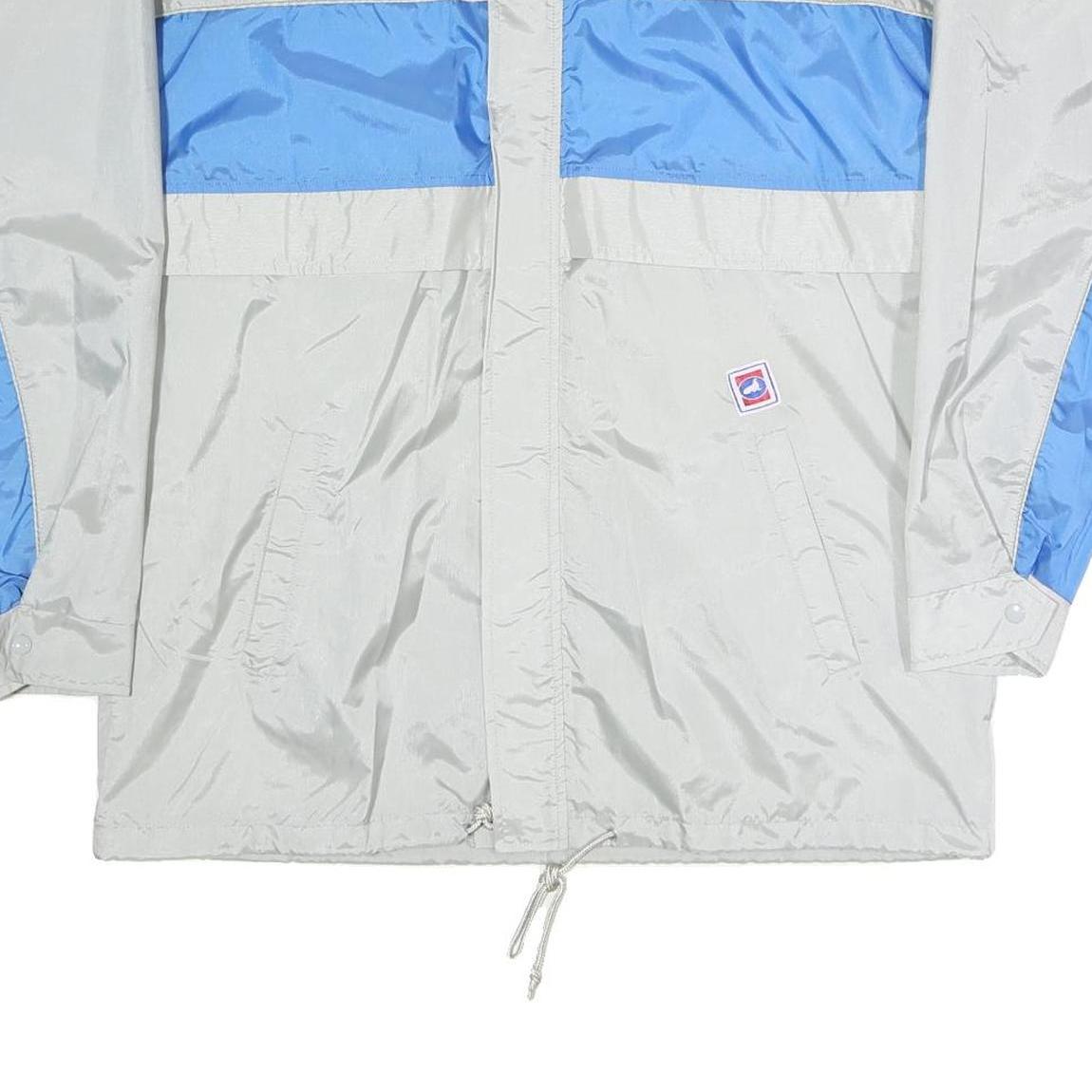 SPORTING LIFE Mens Grey & Blue Zip Jacket M Polyester Plain Lightweight Casual