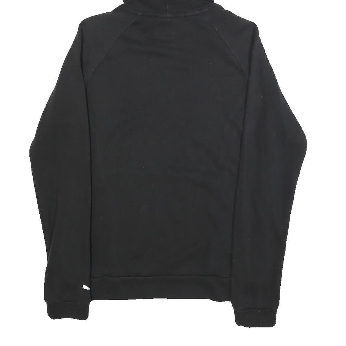 PUMA Mens Black Cotton Blend Hoodie M Pullover Sweatshirt Logo Print