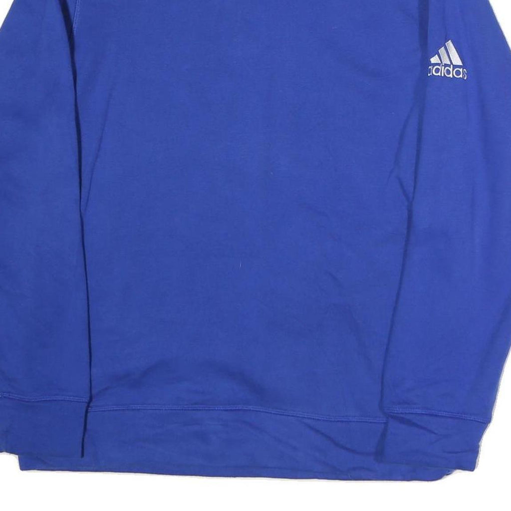 ADIDAS Mens Blue Crew Neck M Cotton Logo Sweatshirt Pullover Casual