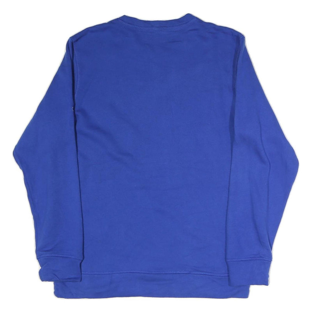 ADIDAS Mens Blue Crew Neck M Cotton Logo Sweatshirt Pullover Casual