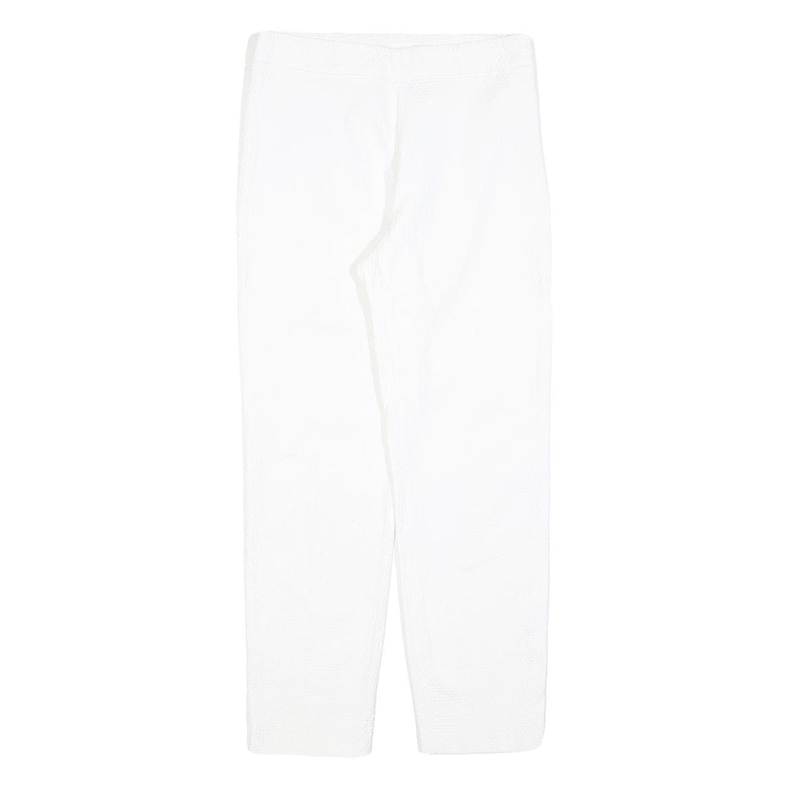 MAX MARA STUDIO Womens Polyester Blend White Slim Trousers W26 L26 Zip Casual