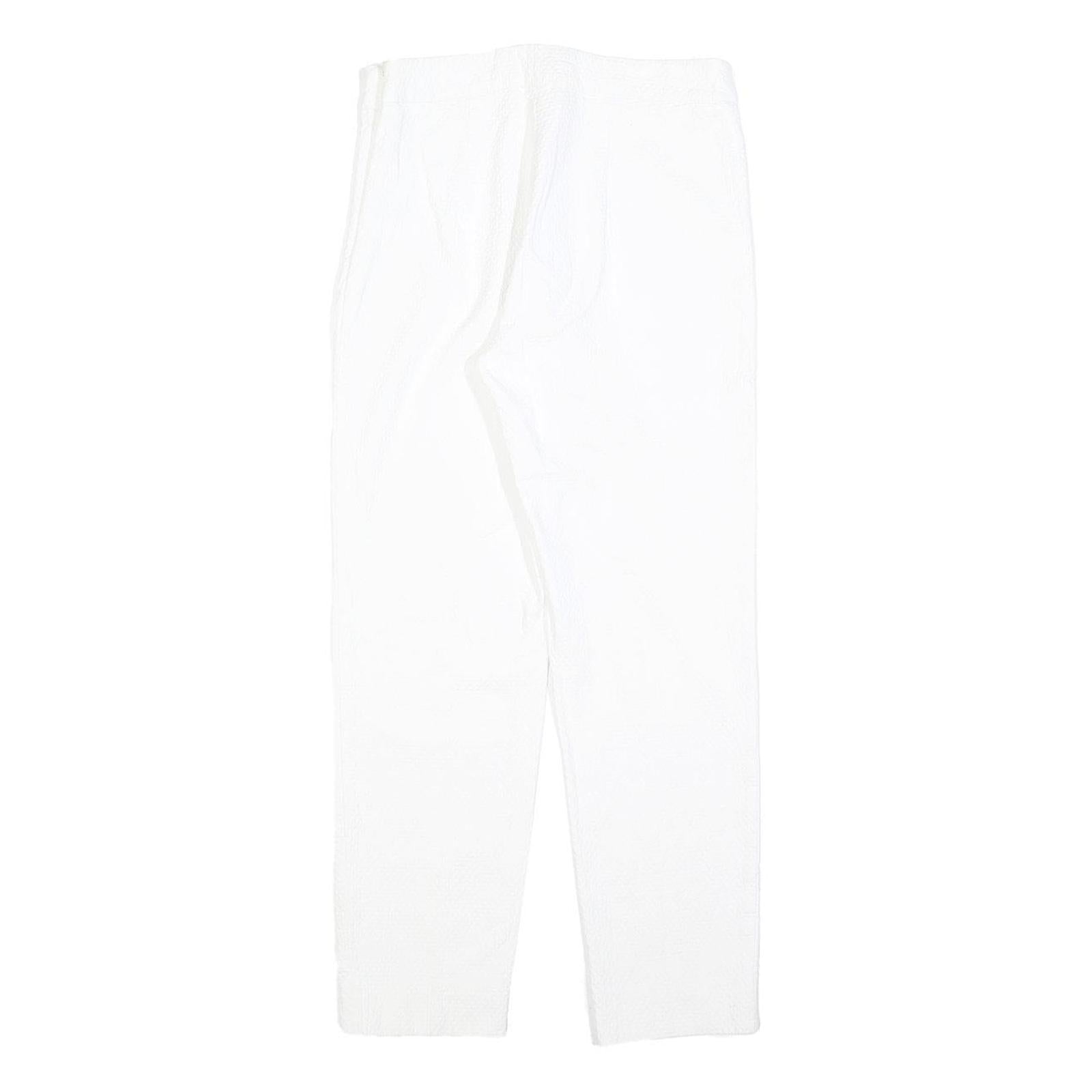MAX MARA STUDIO Womens Polyester Blend White Slim Trousers W26 L26 Zip Casual