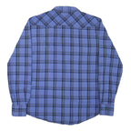 WRANGLER Mens Blue & Black Check Shirt M Western Style Button Shirt Cotton Blend