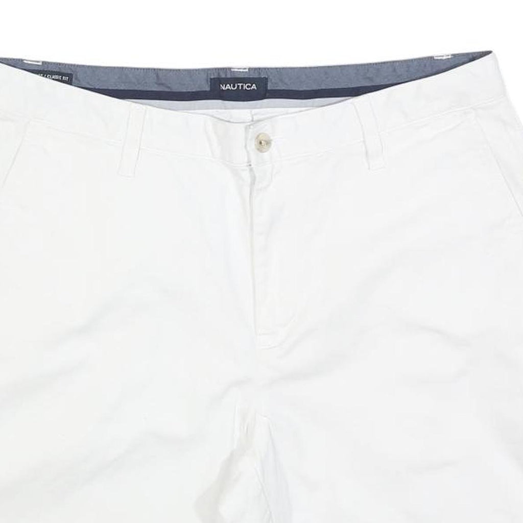 NAUTICA Mens Shorts White Casual Plain M W34 Lightweight Cotton Blend