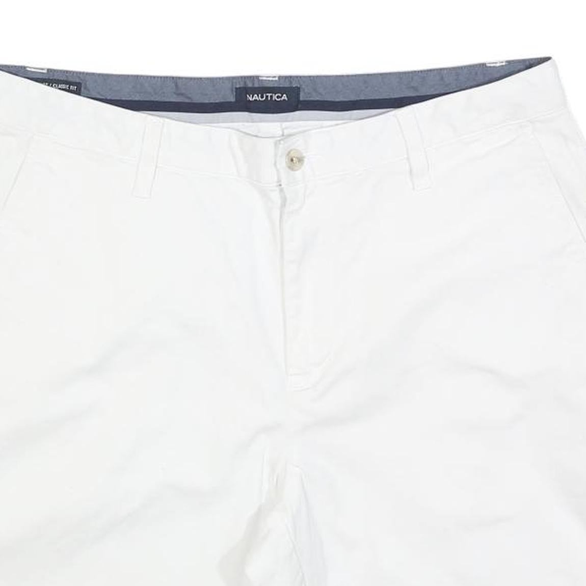 NAUTICA Mens Shorts White Casual Plain M W34 Lightweight Cotton Blend