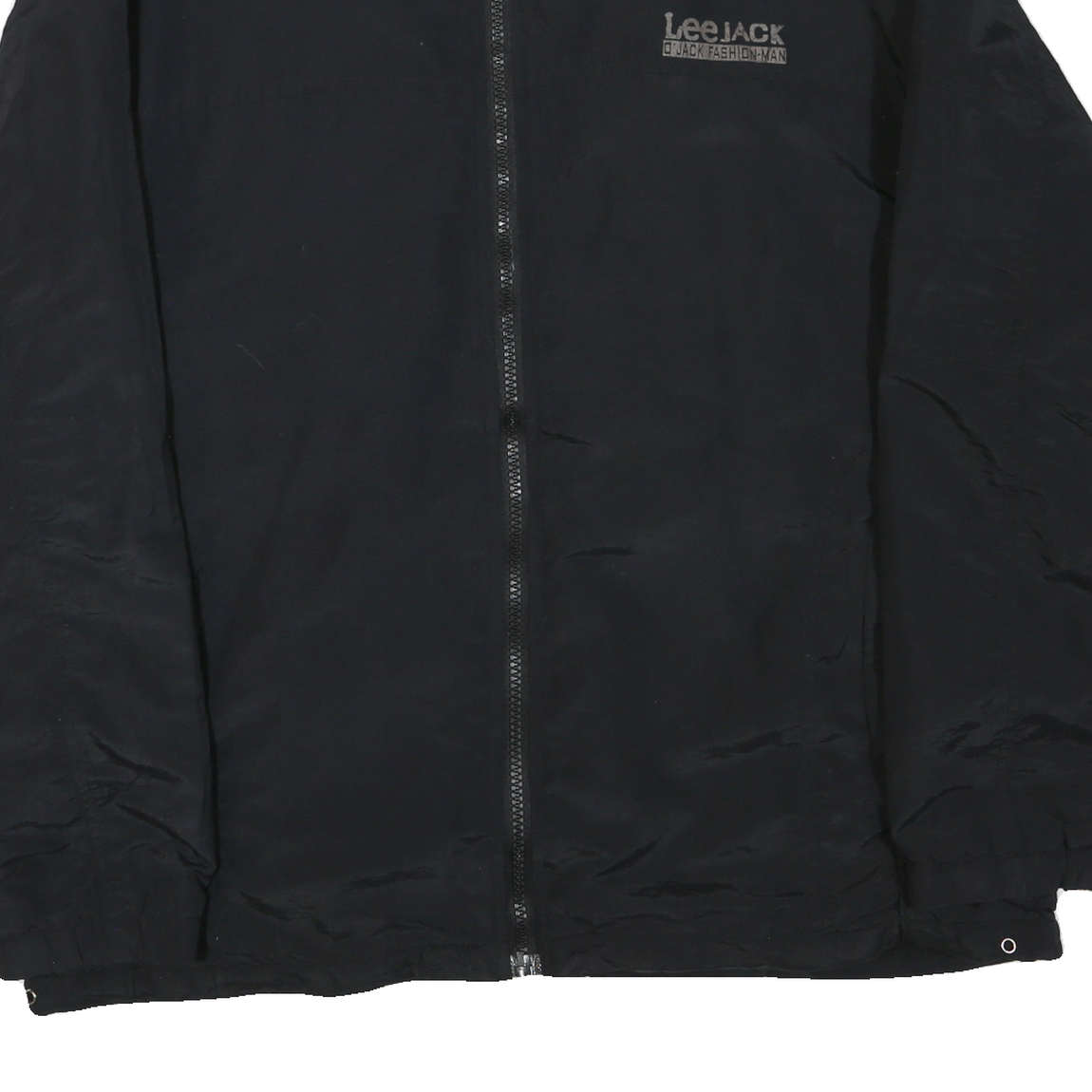 LEE Mens Black Jacket XL Polyester Blend Zip Plain Casual Lightweight Outerwear